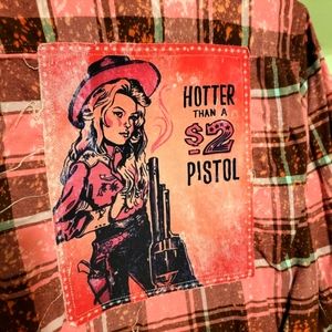 Hot Pink Angry Minow Flannel Top